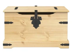 Caja de almacenaje Corona madera maciza de pino 78x78x45 cm