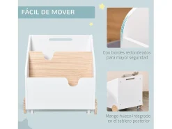 Caja de almacenaje de juguetes blanco 40x43x43 cm HOMCOM