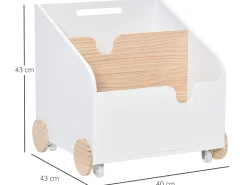 Caja de almacenaje de juguetes blanco 40x43x43 cm HOMCOM