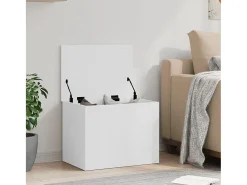 Caja de almacenaje madera de ingeniería blanca 60x42x46 cm ES130471