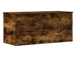 Caja de almacenaje madera ingeniería roble ahumado 100x42x46 cm ES242426