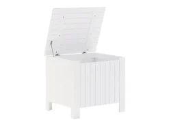 Caja de almacenaje y tapa RANA madera maciza blanca 60x49x54 cm