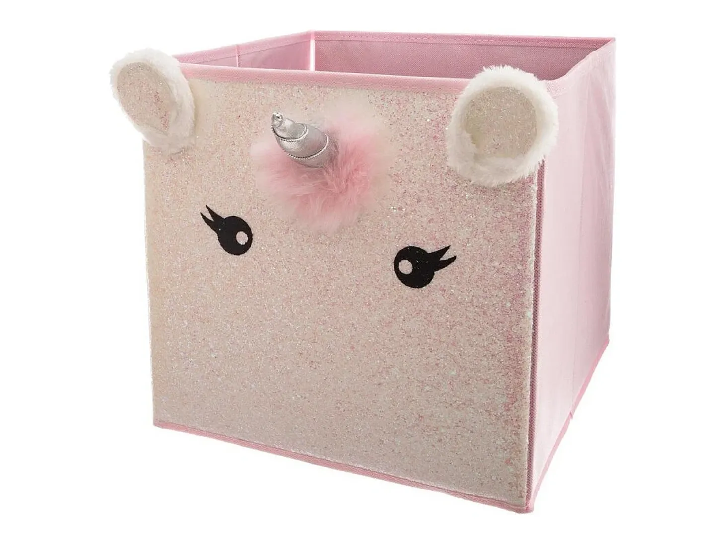 Caja de almacenamiento cartón rosa 31x29x29cm