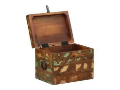 Caja de almacenamiento madera maciza reciclada ES106481
