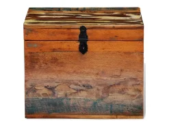 Caja de almacenamiento madera maciza reciclada