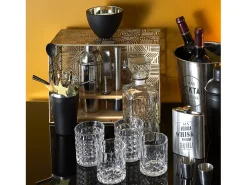 Caja de cócteles de acero inoxidable negro con 4 accesorios