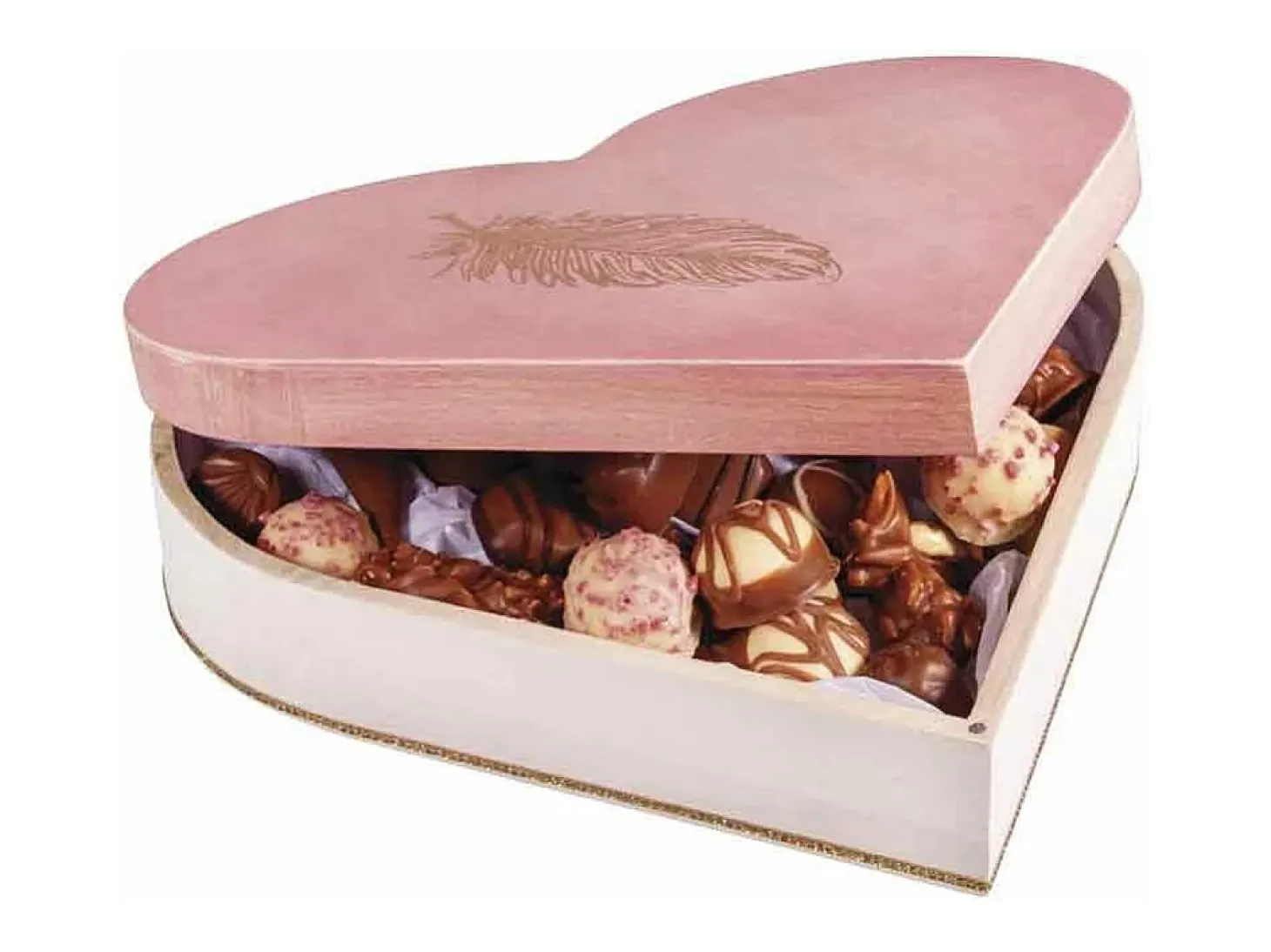 Caja de madera forma corazón 25.3 x 24 x 6 cm