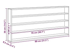 Caja de madera marrón 80 x 8,5 x 36 cm Contrachapado