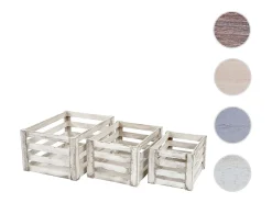 Caja de madera MCW-C56 (juego de 3), blanco, desgastado