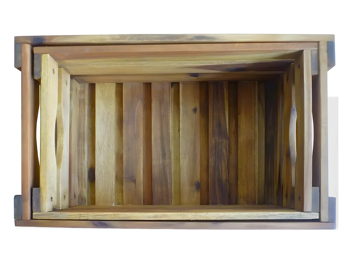 Caja de manzanas de jardín para plantar de madera de acacia