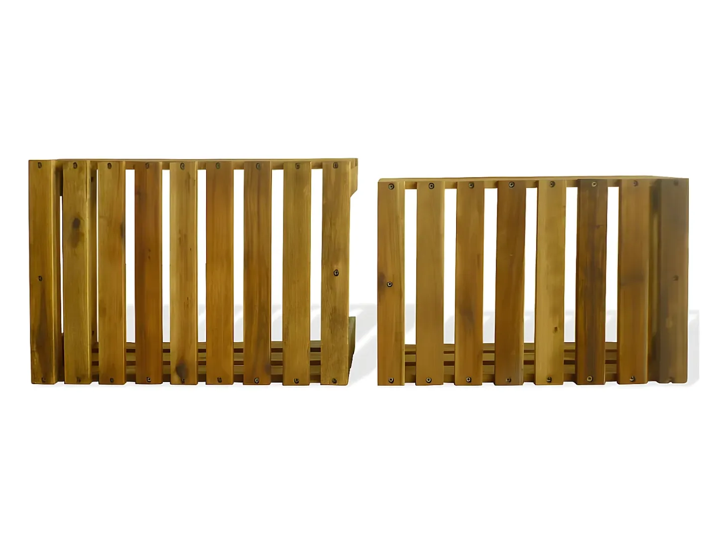 Caja de manzanas de jardín para plantar de madera de acacia