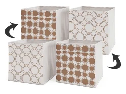 Caja plegable blanco/oro 30x30x30