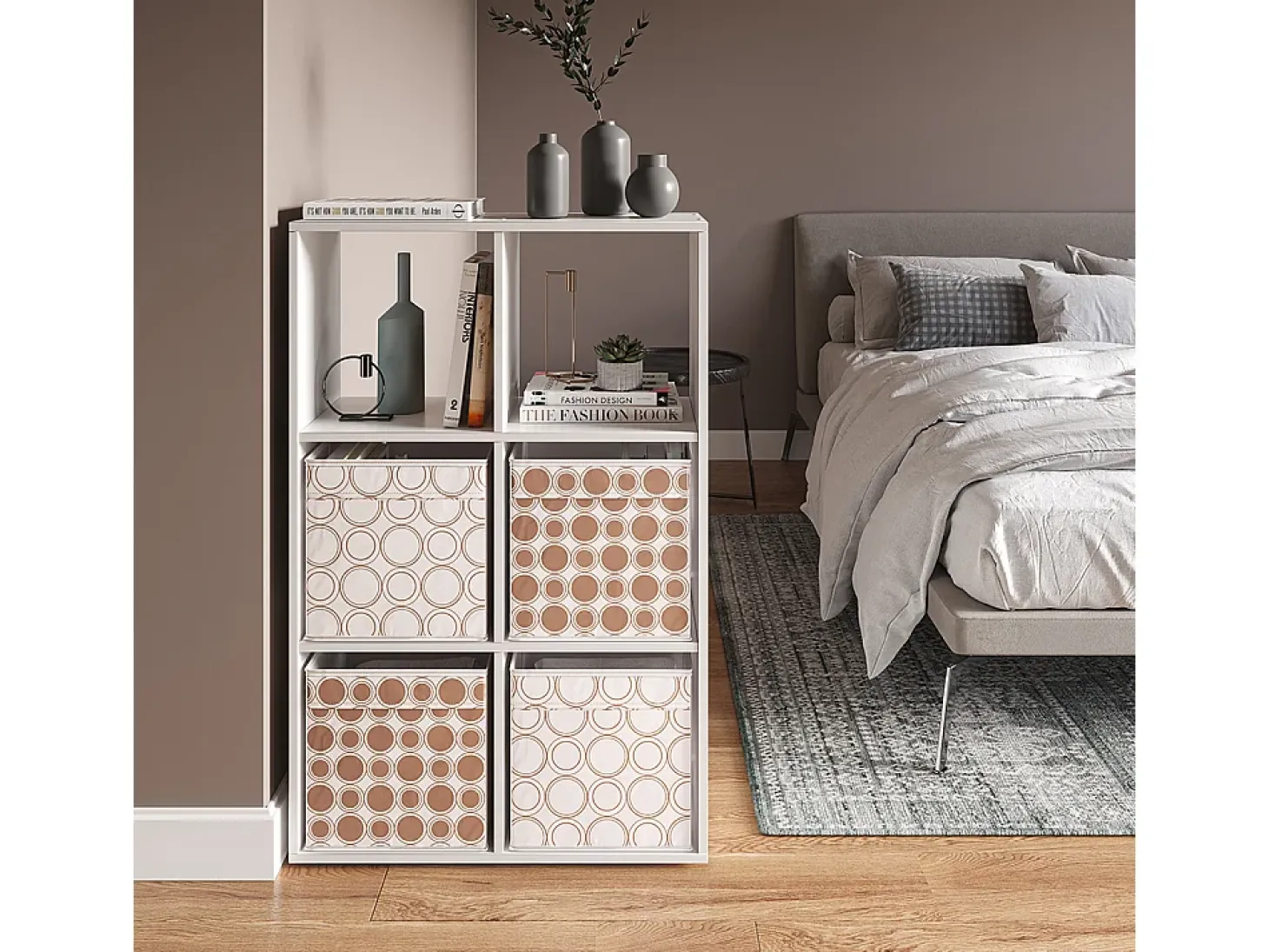 Caja plegable blanco/oro 30x30x30