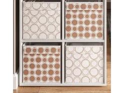 Caja plegable blanco/oro 30x30x30
