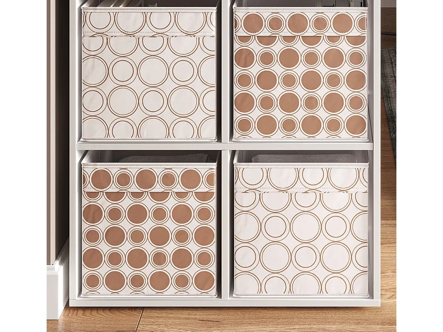 Caja plegable blanco/oro 30x30x30