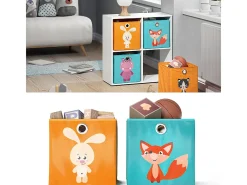Caja plegable naranja/azul 30x30x30