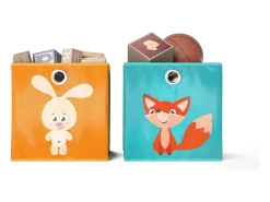 Caja plegable naranja/azul 30x30x30