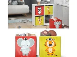 Caja plegable rojo/amarillo 30x30x30