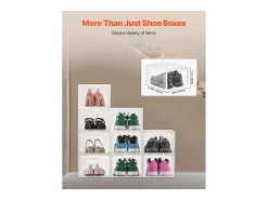 Cajas Apilables para Zapatos SucceBuy, Lote de 9, para Guardar Zapatos Hasta la Talla 13 (EE. UU.), de Plástico, para Guardar Botas, Blanco Transparente