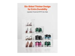 Cajas Apilables para Zapatos SucceBuy, Lote de 9, para Guardar Zapatos Hasta la Talla 13 (EE. UU.), de Plástico, para Guardar Botas, Blanco Transparente