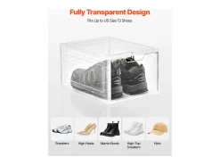 Cajas Apilables para Zapatos SucceBuy, Lote de 9, para Guardar Zapatos Hasta la Talla 13 (EE. UU.), de Plástico, para Guardar Botas, Blanco Transparente