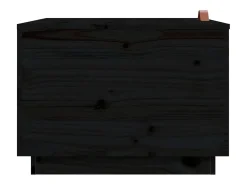 Cajas de almacenaje con tapa 3 pzas madera maciza pino negro