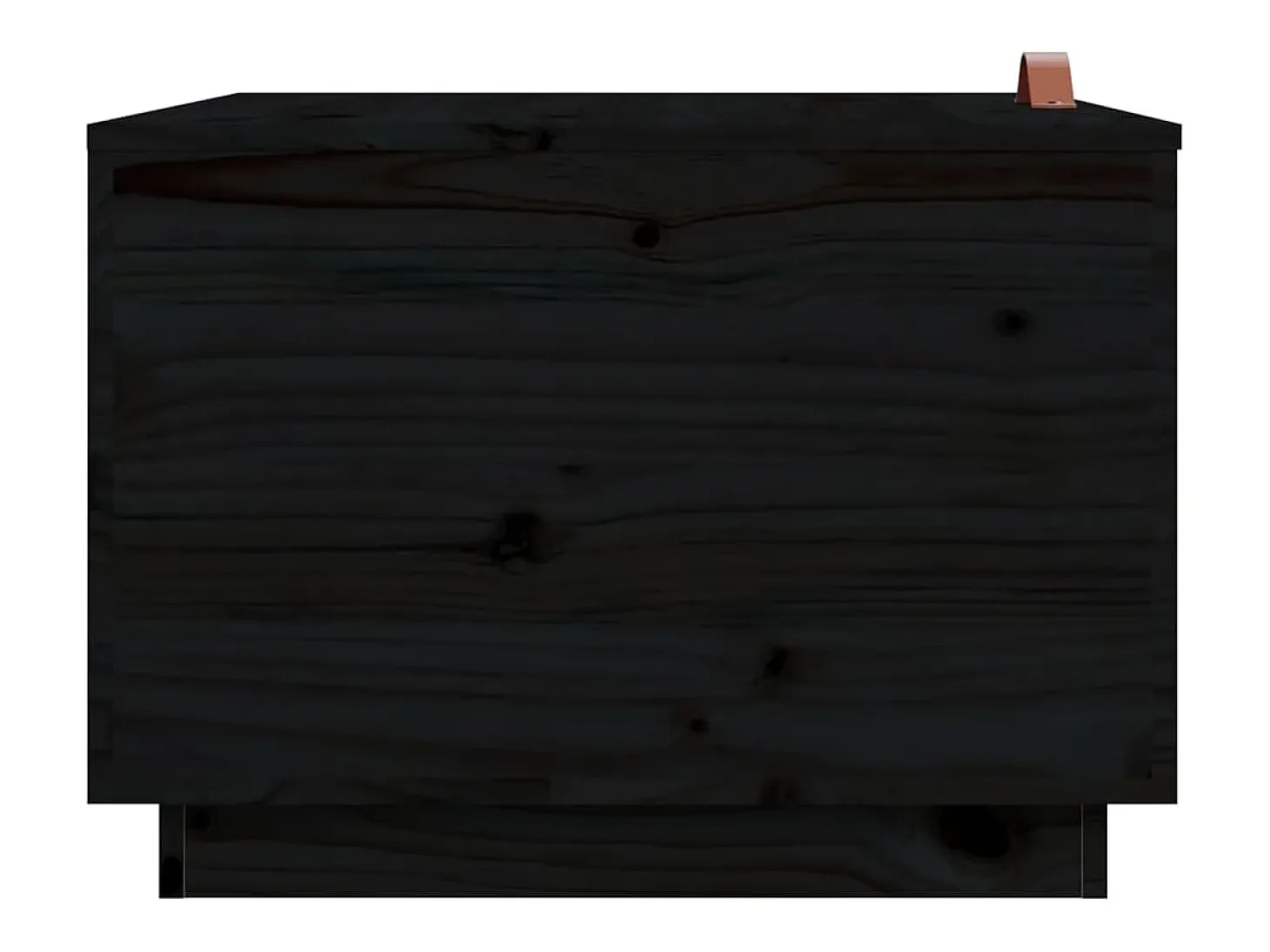 Cajas de almacenaje con tapa 3 pzas madera maciza pino negro