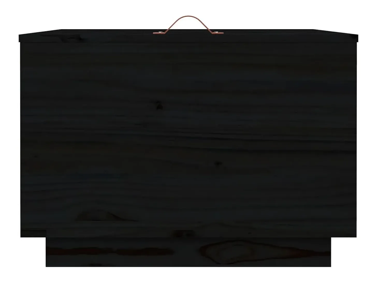 Cajas de almacenaje con tapa 3 pzas madera maciza pino negro