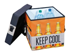 Cajas de almacenamiento Fabo, bolsa refrigeradora, taburete, con tapa, negro, blanco, naranja.