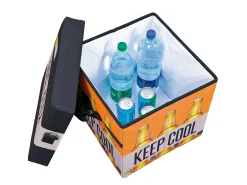 Cajas de almacenamiento Fabo, bolsa refrigeradora, taburete, con tapa, negro, blanco, naranja.