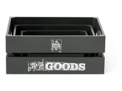 Cajas Set de 3 MDF gris 17x28x15/32x23x12/27x18x10cm