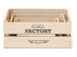 Cajas Set de 3 MDF marrón 17x28x15/32x23x12/27x18x10cm