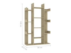 Candler Estantería de madera de ingeniería roble Sonoma 86x25,5x140 cm