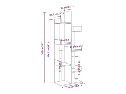 Candler Estantería madera contrachapada gris Sonoma 48x25,5x140 cm