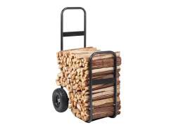 Carretilla para Leña SucceBuy, Capacidad de 113,4 kg, Transportador de Madera con Ruedas de PU, Plataforma Rodante
