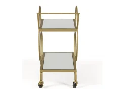 Carrito de bar VINO de metal dorado y con espejo – 81 cm