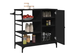 Carrito de cocina madera de ingeniería negro 87,5x38,5x84,5 cm
