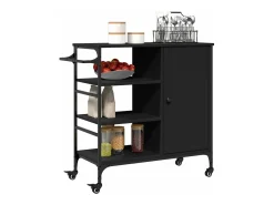 Carrito de cocina madera de ingeniería negro 87,5x38,5x84,5 cm