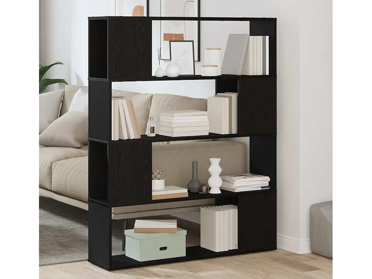 Centro de entretenimiento Negro 100 x 24 x 124 cm