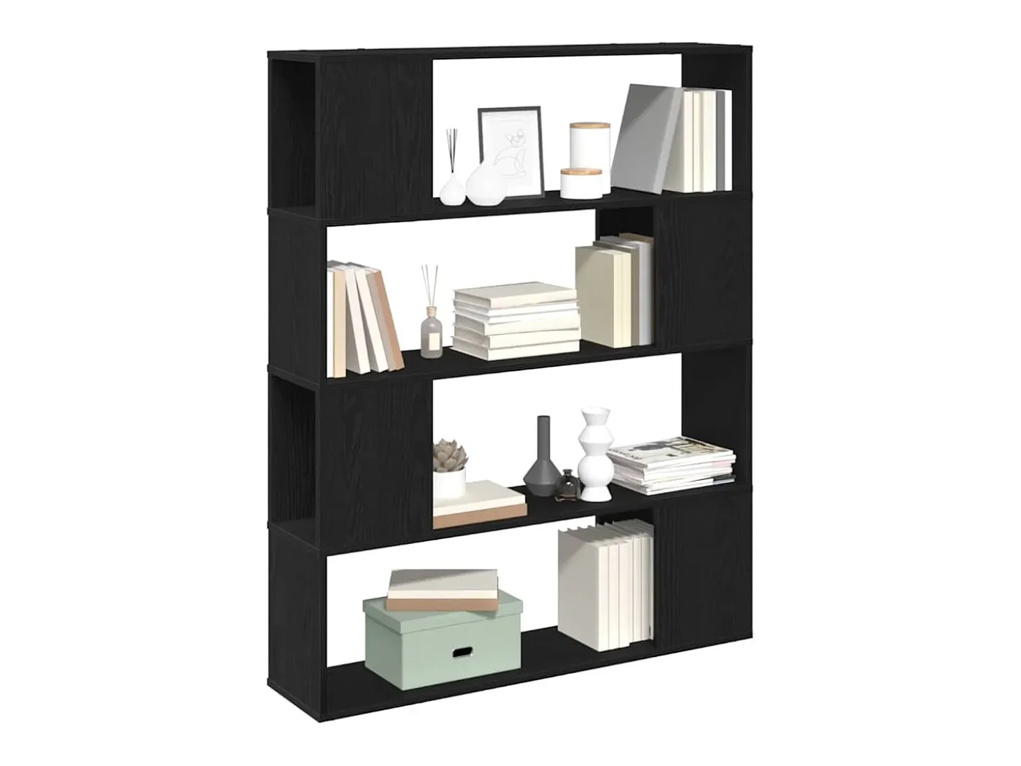 Centro de entretenimiento Negro 100 x 24 x 124 cm
