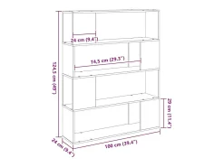 Centro de entretenimiento Negro 100 x 24 x 124 cm