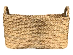 Cesta de jacinto de agua con asas - 46 x 27 x 27 cm