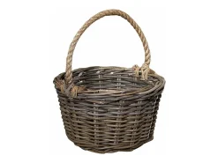 Cesta de ratán Kabu con asa de cuerda 38 x 22,5 cm