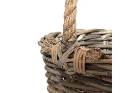 Cesta de ratán Kabu con asa de cuerda 38 x 22,5 cm