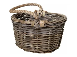 Cesta de ratán Kabu con asa de cuerda 31 x 19 cm