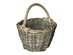 Cesta de ratán Kabu con asa de cuerda 31 x 19 cm