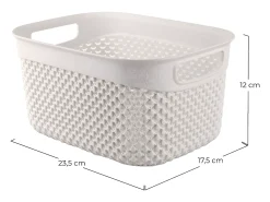Cesta Mediana de Ordenación Rectangular 3,3 Litros Blanco 7house