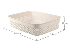 Cesto Bajo de Ordenación Rectangular 2,2 Litros Beige 7house