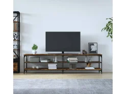 Chiloquin Mueble de TV metal y contrachapada roble ahumado 200x30x50cm