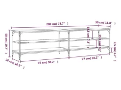 Chiloquin Mueble de TV metal y contrachapada roble ahumado 200x30x50cm